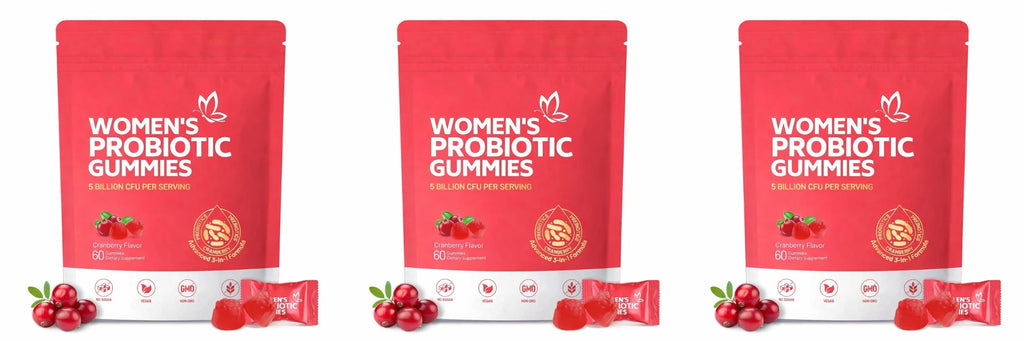 Women's Probiotic Gummies–5 Billion CFUs Cranberry Flavor 60 Gummies Supports Digestive Health & Immune Function Non-GMO Vegan