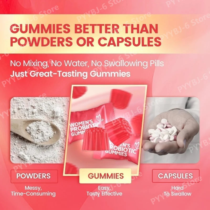 Women's Probiotic Gummies–5 Billion CFUs Cranberry Flavor 60 Gummies Supports Digestive Health & Immune Function Non-GMO Vegan