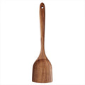 5pcs Wooden Utensil Set with Hanging Holes, Food Grade Spoons and Spatula 24-33.7cm, Non-Toxic Smooth Kitchen Tools for Cooking